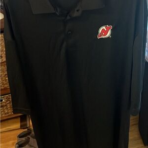 Reebok Black Polo with NJ Devils logo